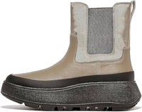 fitflop Women's F-mode Leather Lace-up Flatform Ankle Boots in minky grey - women's shoe