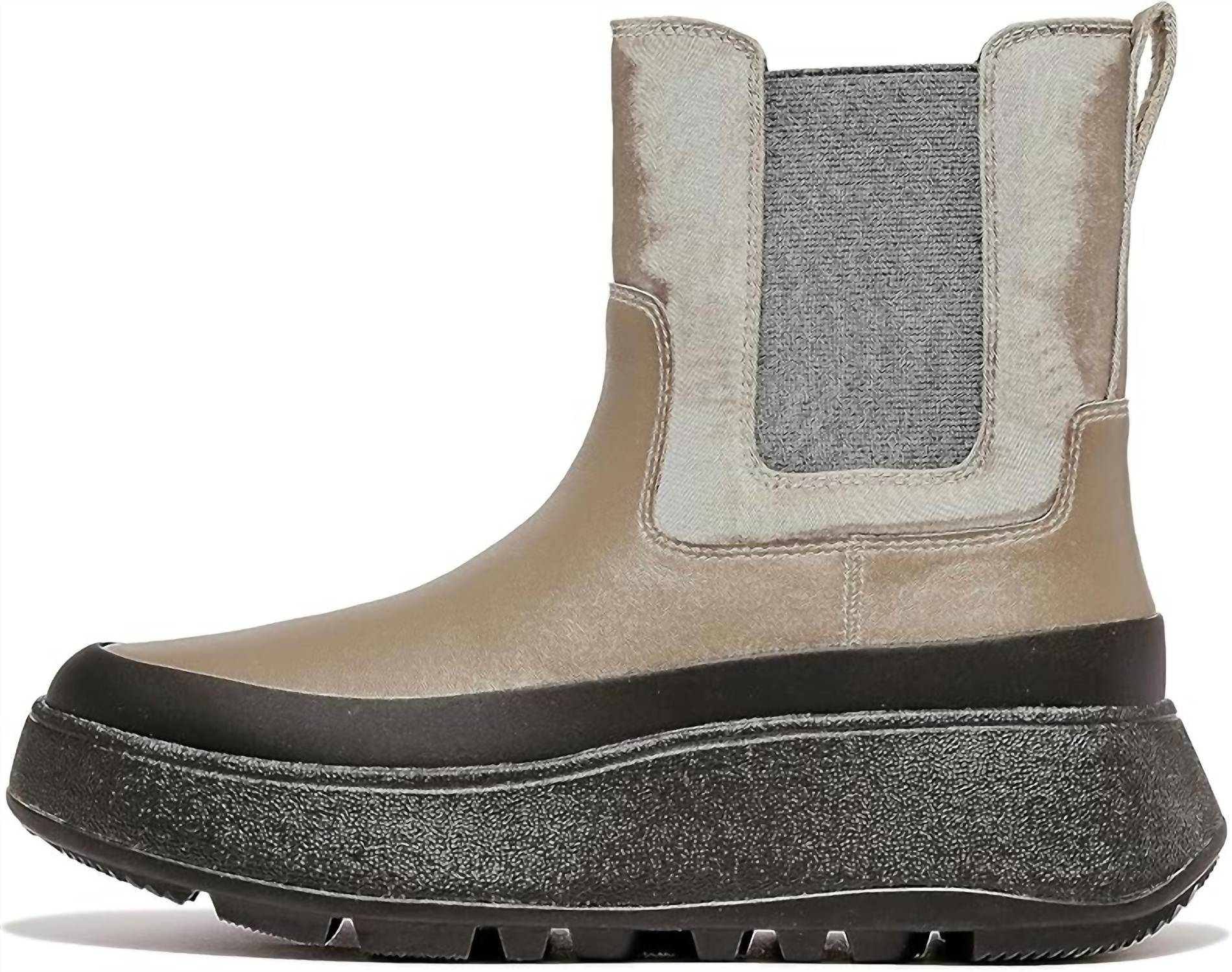 fitflop Women's F-mode Leather Lace-up Flatform Ankle Boots in minky grey - women's shoe