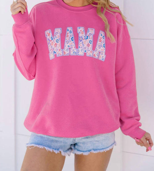 Shewin - Mama Embroidered Graphic Sweatshirt