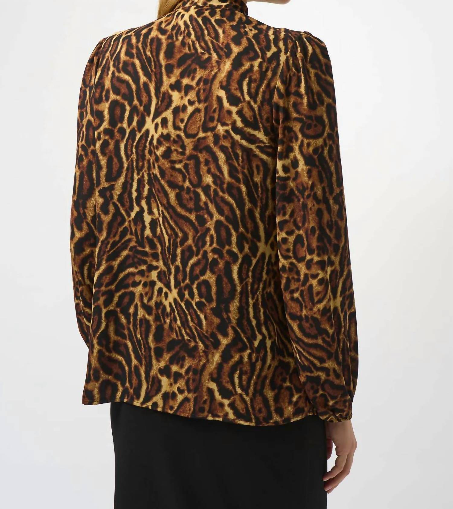 Joseph Ribkoff - Animal Print Georgette Puff Sleeves Top