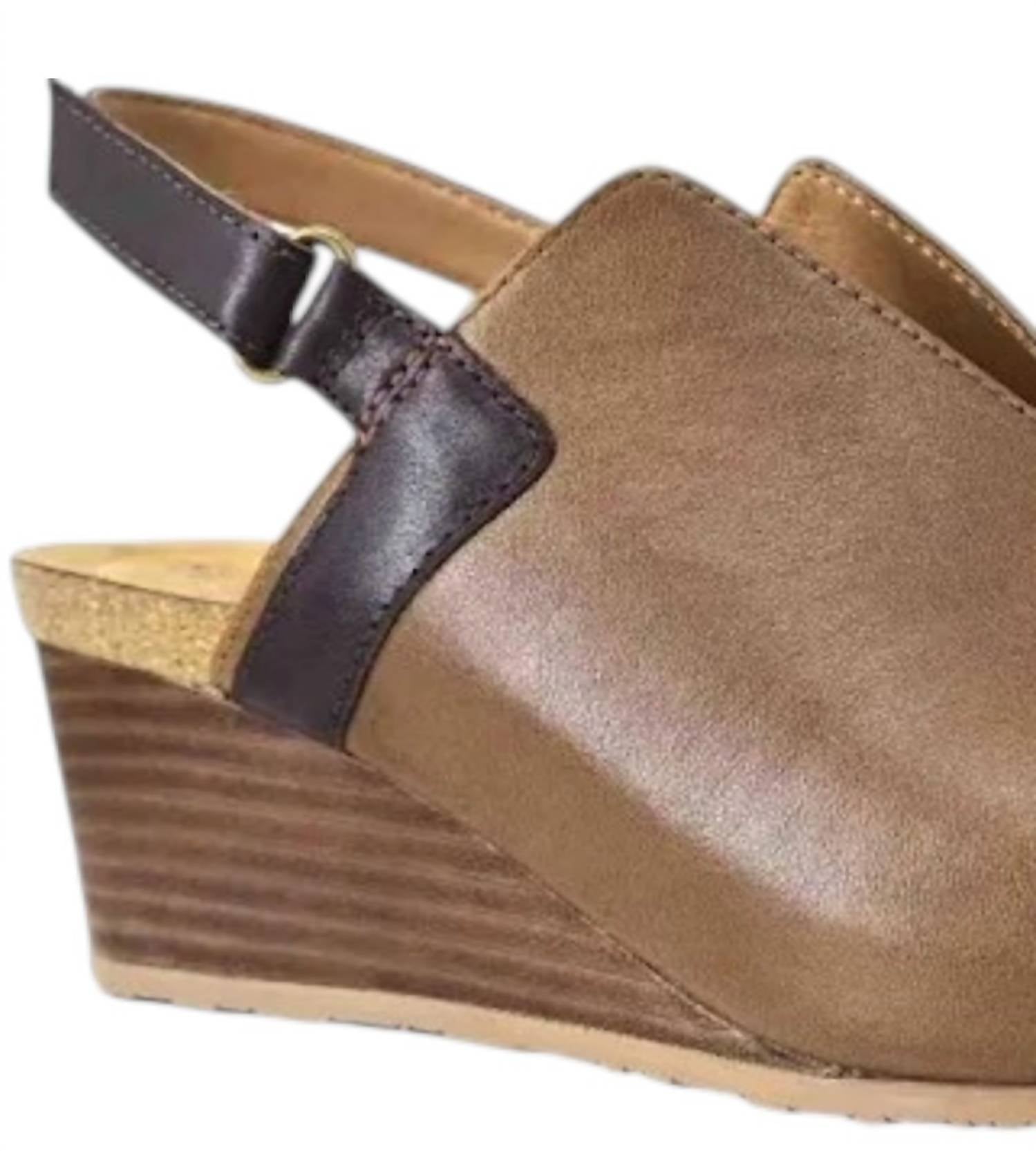 Salvia Women's Reeve Slingback Sandals in nut cafe - women's sandal - detail view