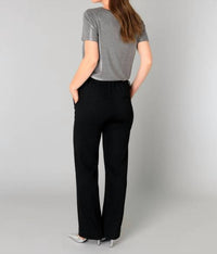 yest Belinda Straight Leg Trouser in black - women's pants - detail view