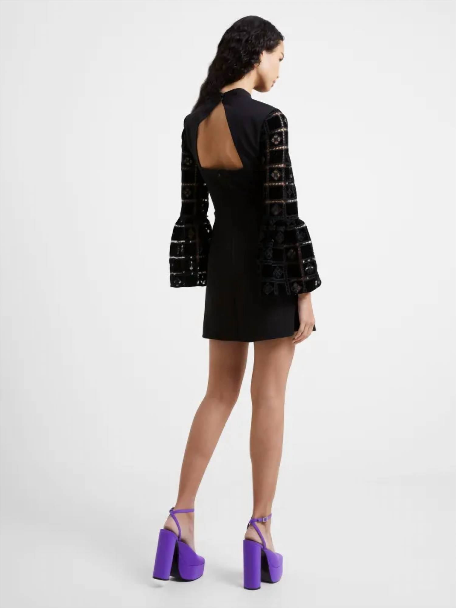 French Connection - Garnet Velvet Lace Mini Dress