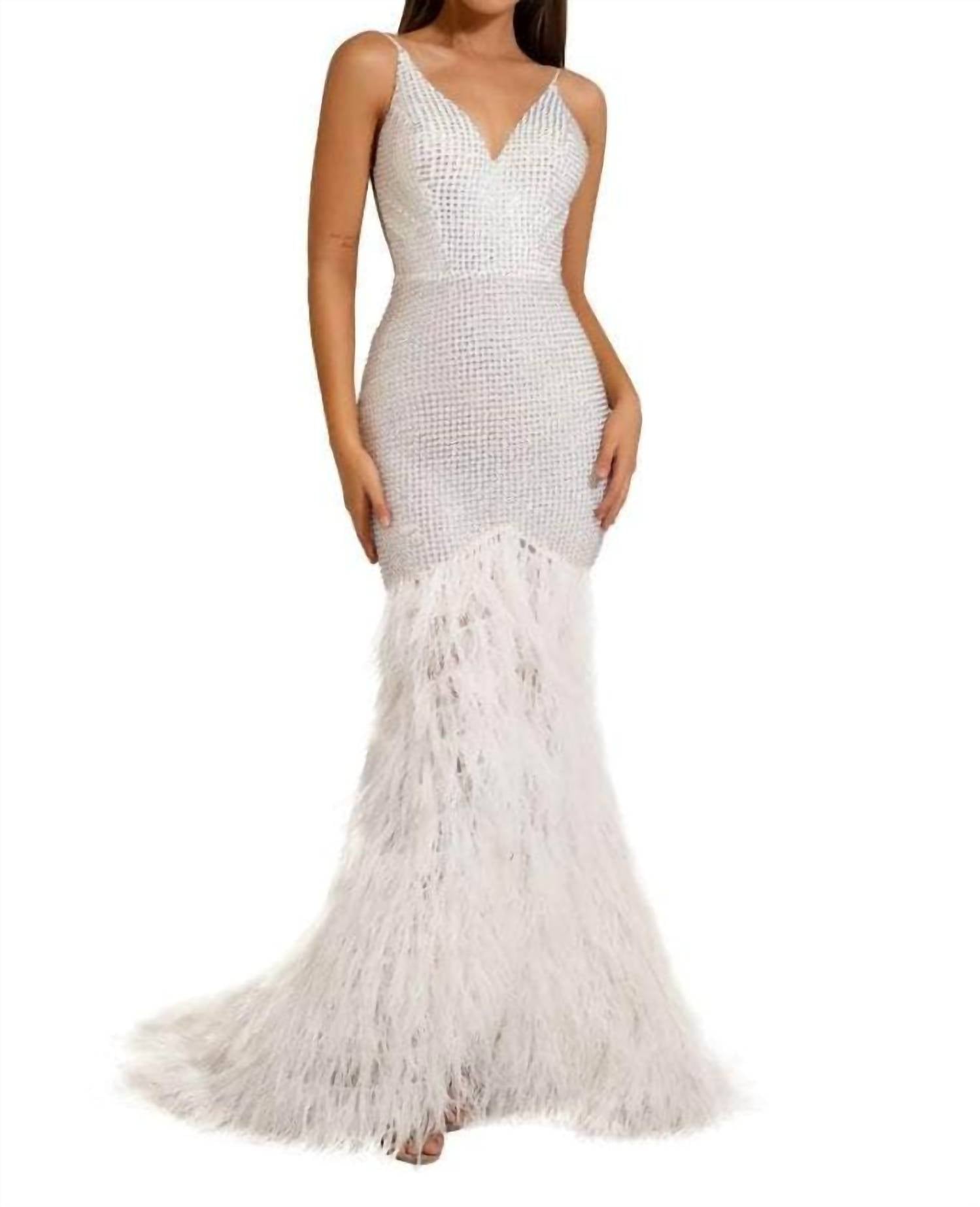 Portia&Scarlett - V Neck Feathered Dress