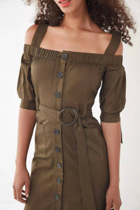 Lucca - Gela Cold Shoulder Midi Dress