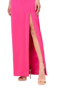 Aidan Mattox - Women's Satin Halter Rosette Accent Dress