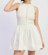 En Saison - Women's Candance Mixed Media Mini Dress