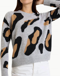 Brodie Cashmere - Abstract Leopard Crew Neck Jumper Sweater