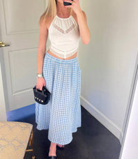 Frnch - Women's Gingham Maxi Skirt