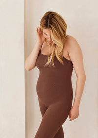 Bumpsuit - Sculpting Rib Soft Maternity Unitard Jumpsuit
