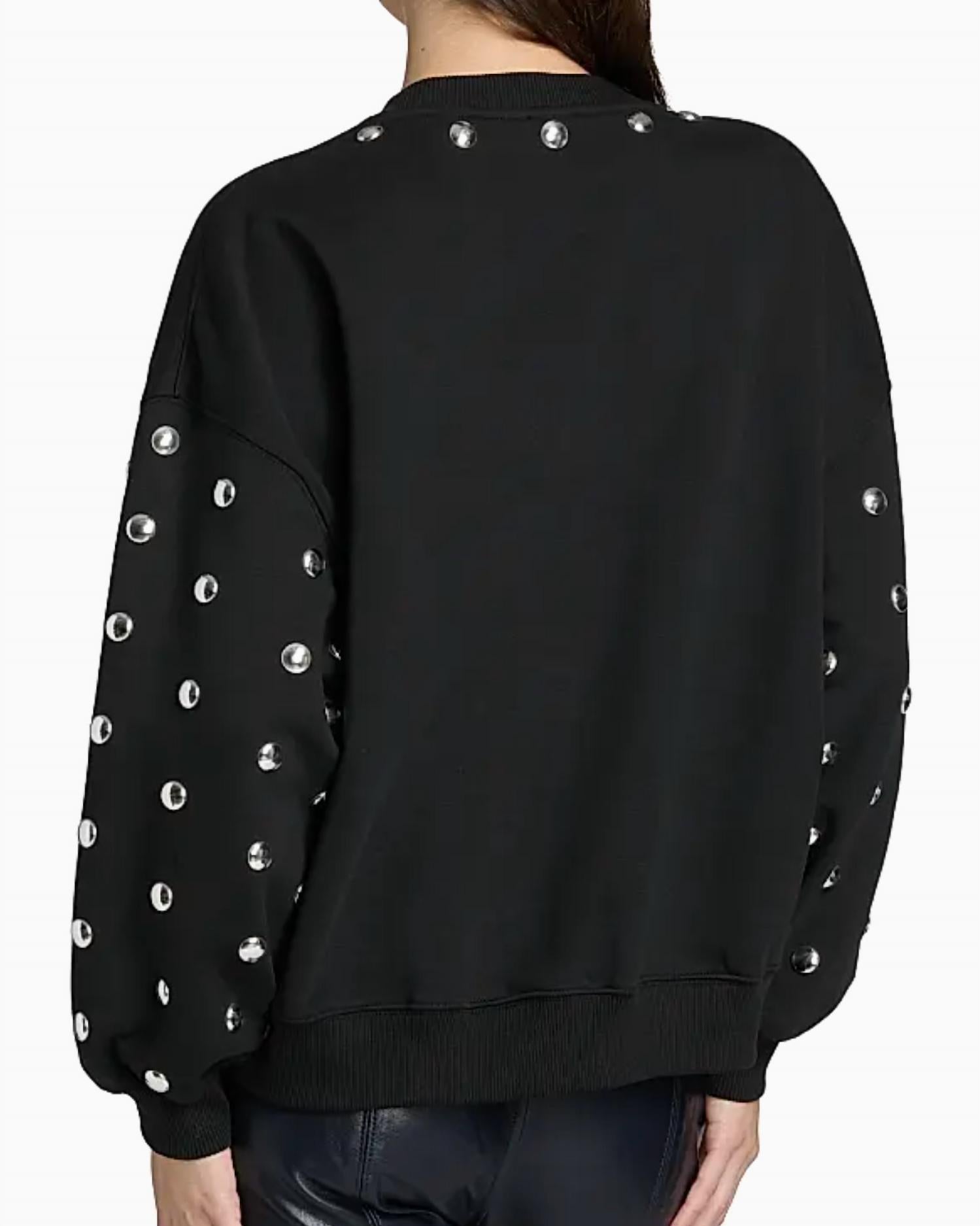 Cinq A Sept - Studded Sleeves Brandy Pullover Sweatshirt