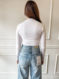 Fore Effortless Angle Top in ivory 1 - women's long sleeve top - alternate view