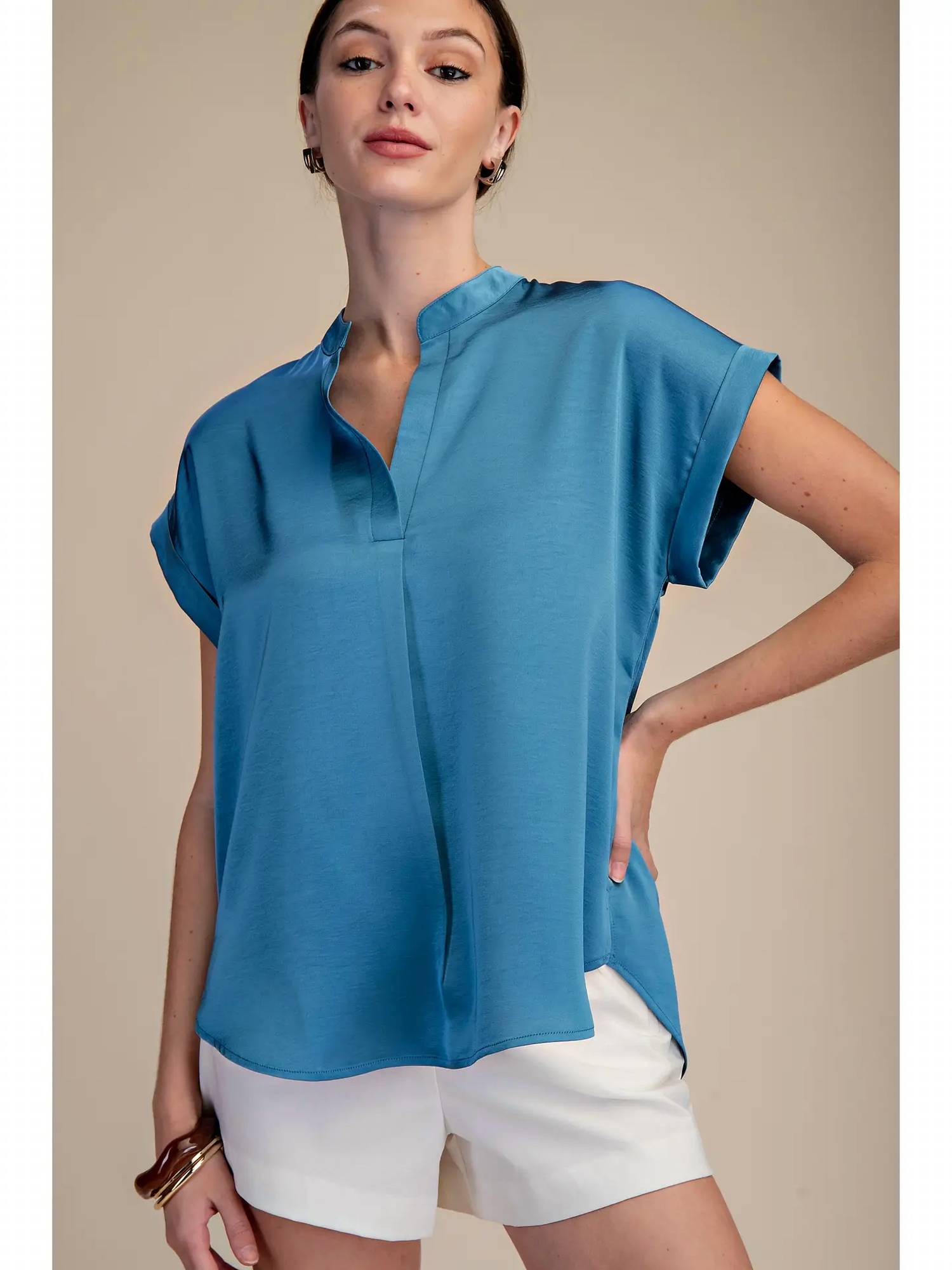 Glam - Sally Short Sleeve Blouse