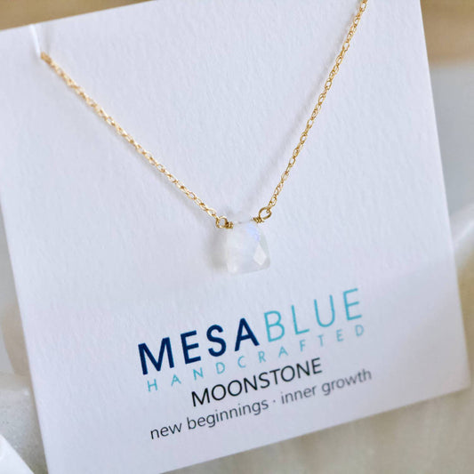 Mesa Blue - Women's Faceted Moonstone Necklace