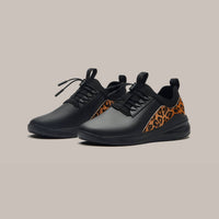 Clove Women's Classic Comfort Leather Sneakers in black leopard - women's sneaker - alternate view