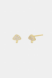 Jaxkelly - Women's Pavé Mushroom Stud Earrings