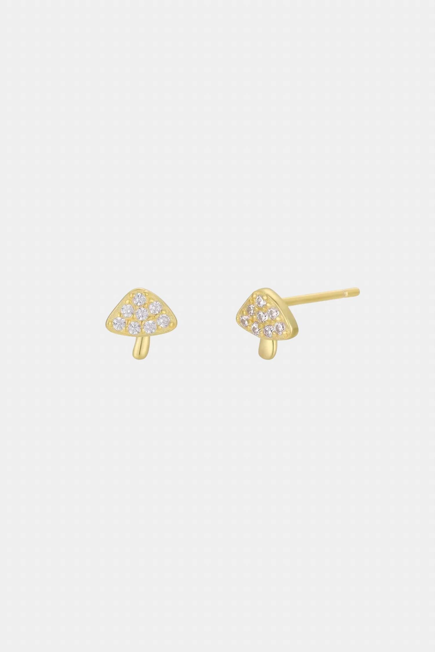 Jaxkelly - Women's Pavé Mushroom Stud Earrings