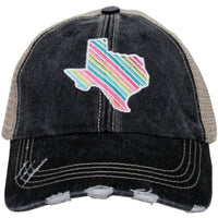 Katydid - Women's Texas State Embroidered Distressed Trucker Hat