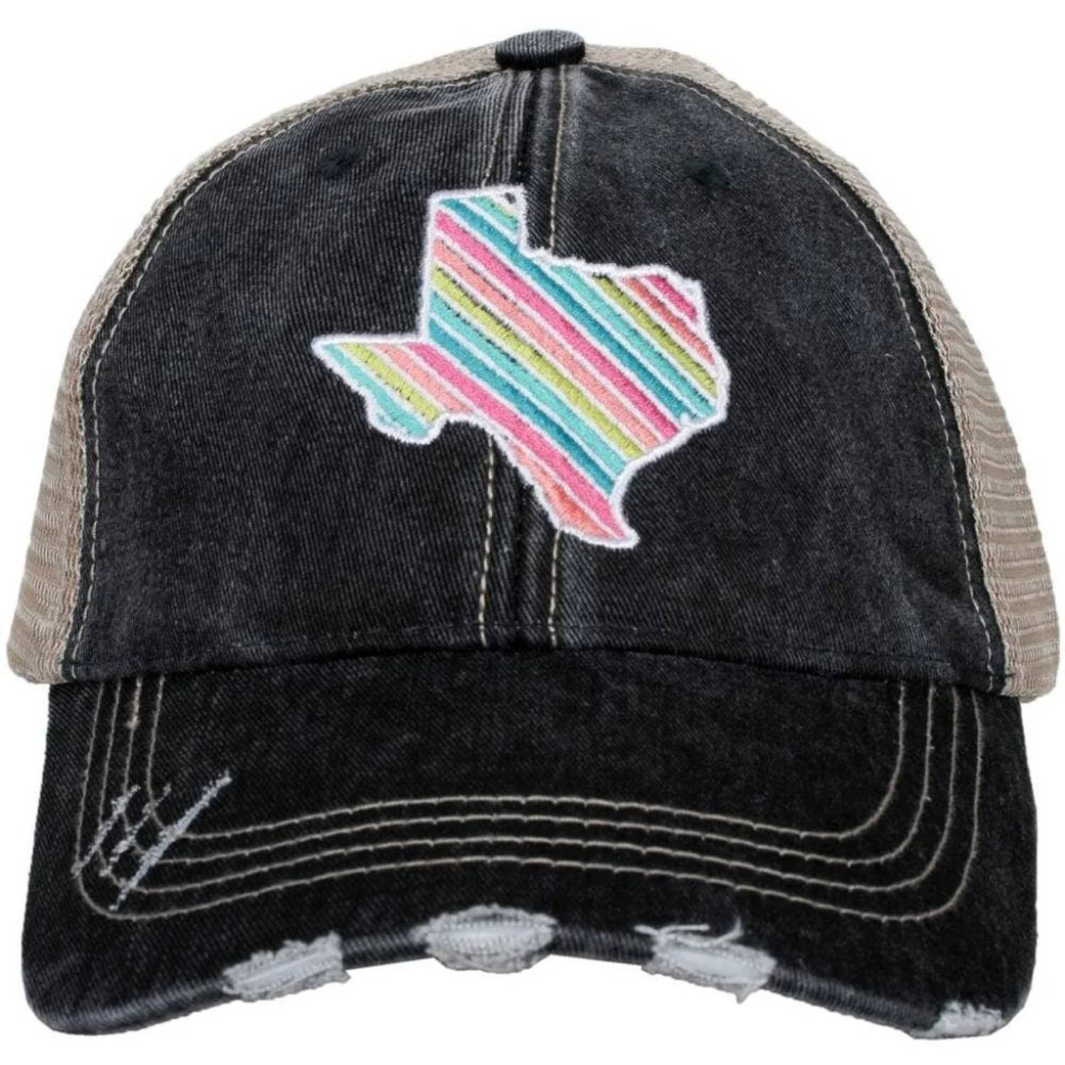 Katydid - Women's Texas State Embroidered Distressed Trucker Hat