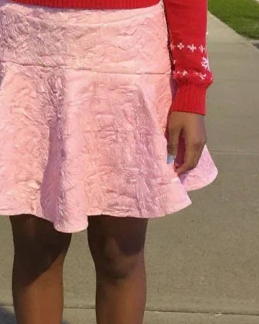 Entro - Solid Textured Flare Mini Skirt