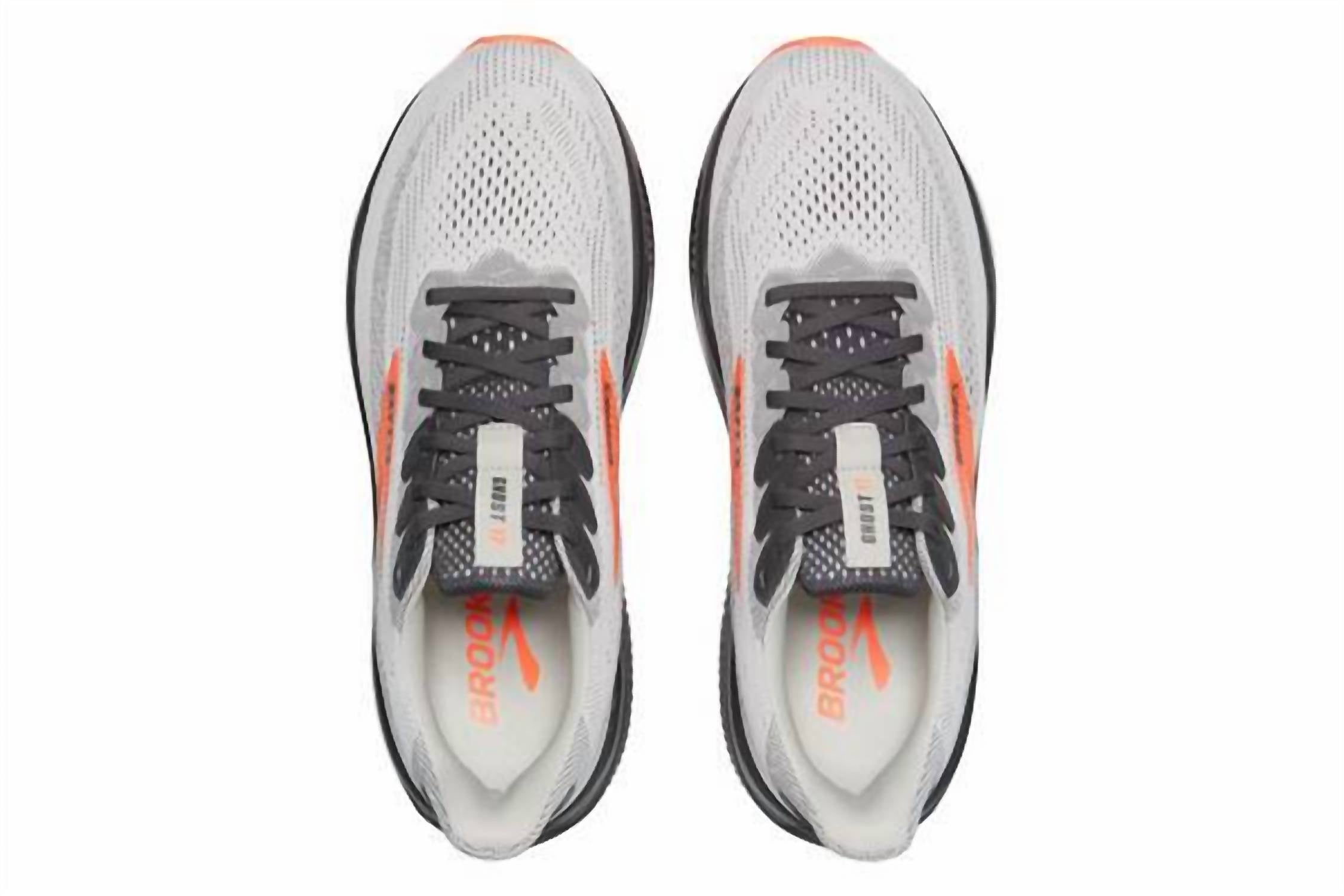 BROOKS Men's Ghost 17 Running Shoes in oyster mushroom orange ebony 3 - men's shoe - alternate view