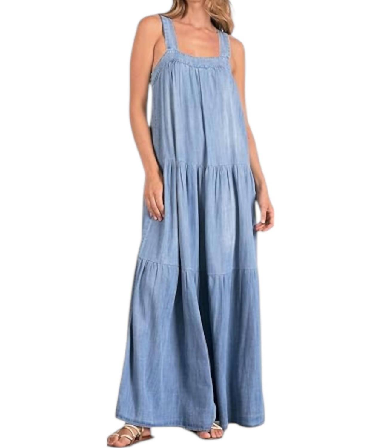 Elan - High Neck Tiered Maxi Dress