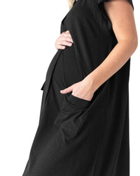 Kindred Bravely Universal Labor, Delivery & Nursing Gown in black - women's dress - view 4