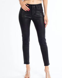 Kancan - Women's Mid Rise Coated Denim Super Skinny