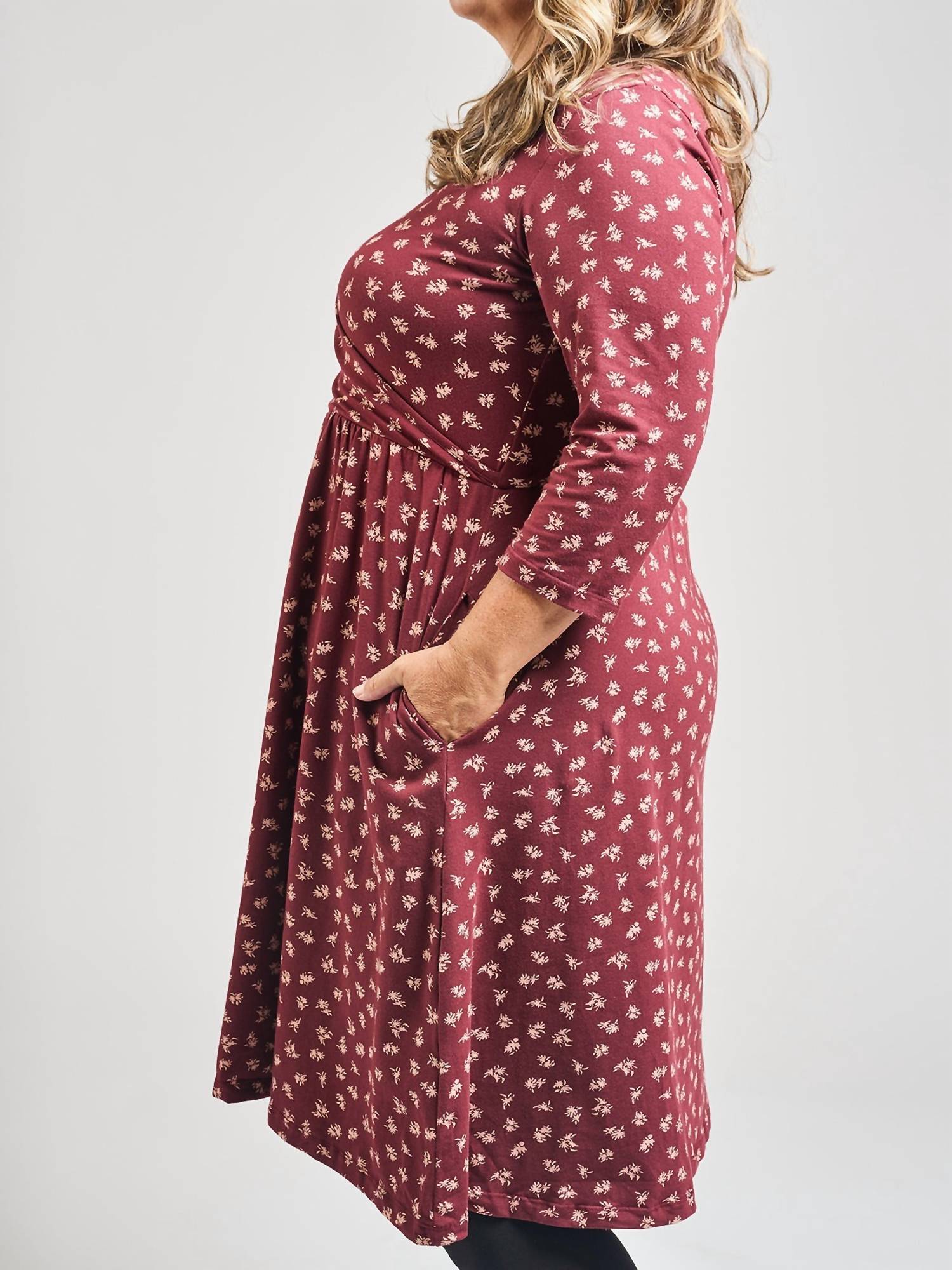 Mata Traders - Callie Long Sleeve Wrap Dress -Plus