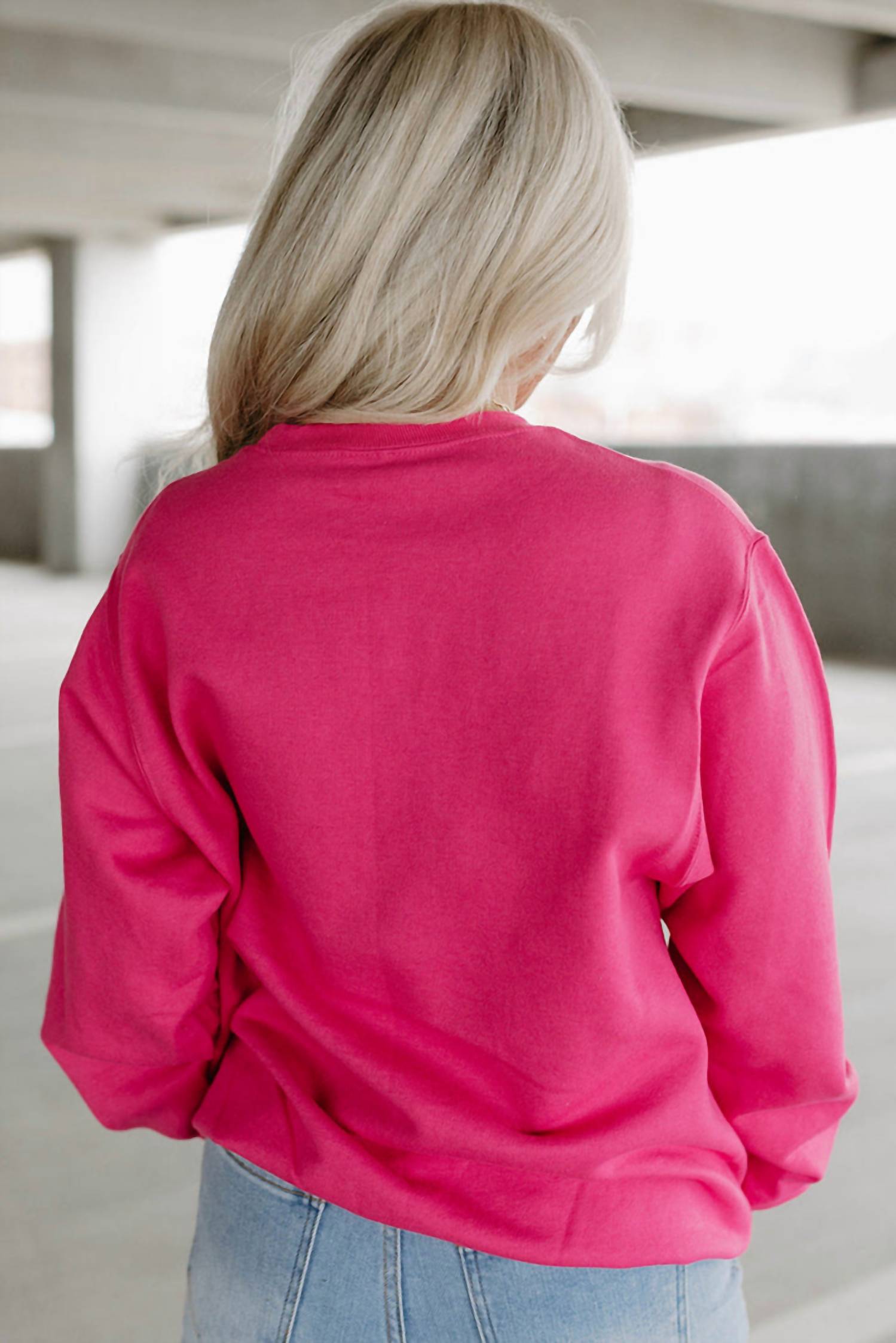 Little Daisy Closet - Strawberry Pink Cow & Sequin Double Heart Patch Sweatshirt