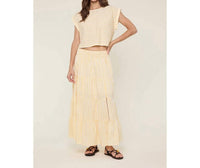 Wishlist - Striped Top And Midi Skirt Set