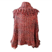 Free People - One Kinsley Wool Alpaca Blend Fringe Cowlneck Oversized Sweater