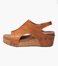 Corkys Footwear - Women's A Step Above Faux Leather Wedge Sandals