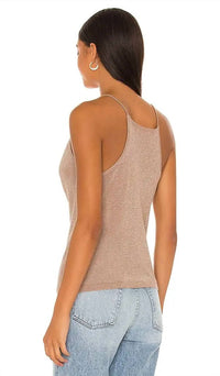 525 America Shimmer Cowl Cami Top in blush - women's shirt - alternate view