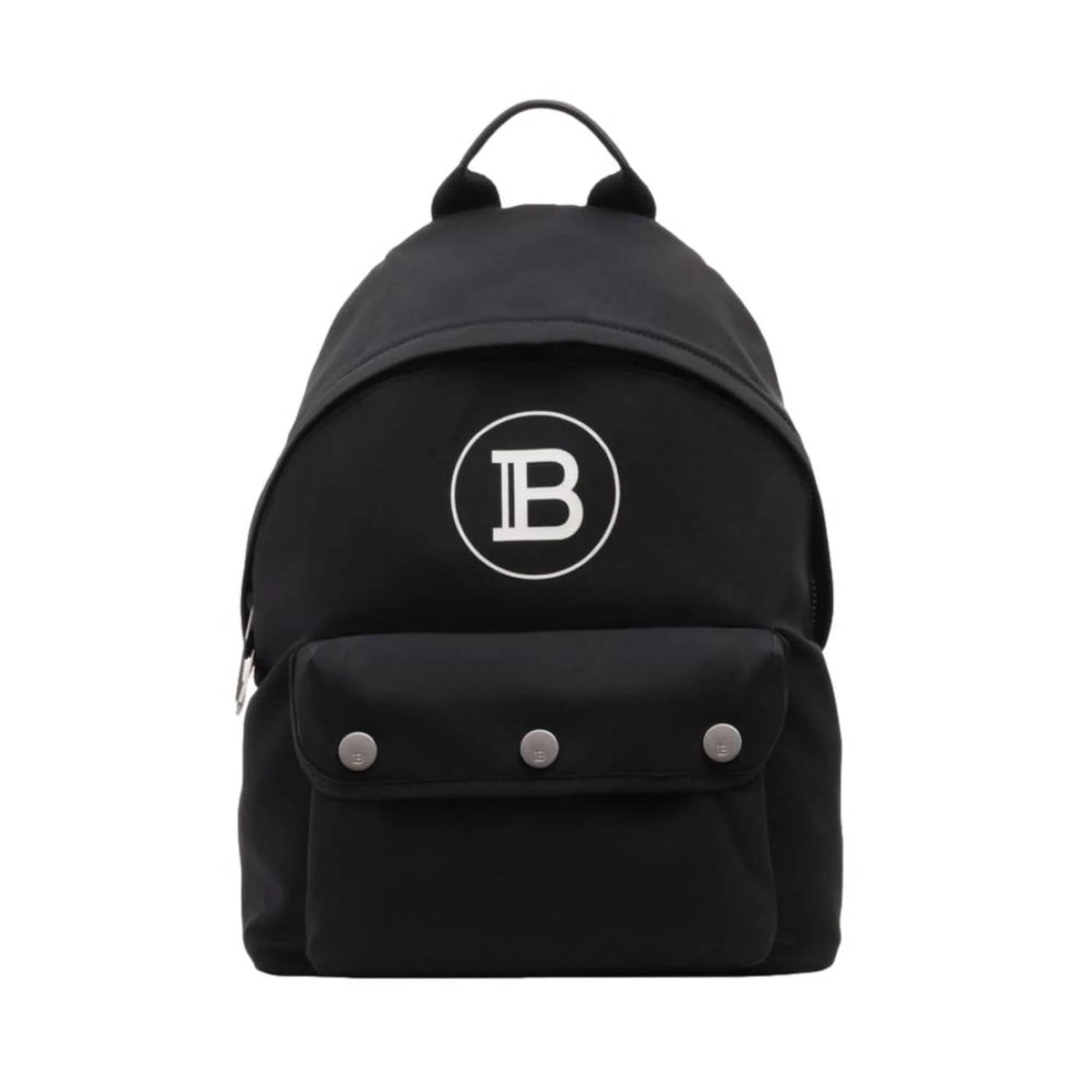 Balmain - Women's B-back Nylon White Logo Backpack