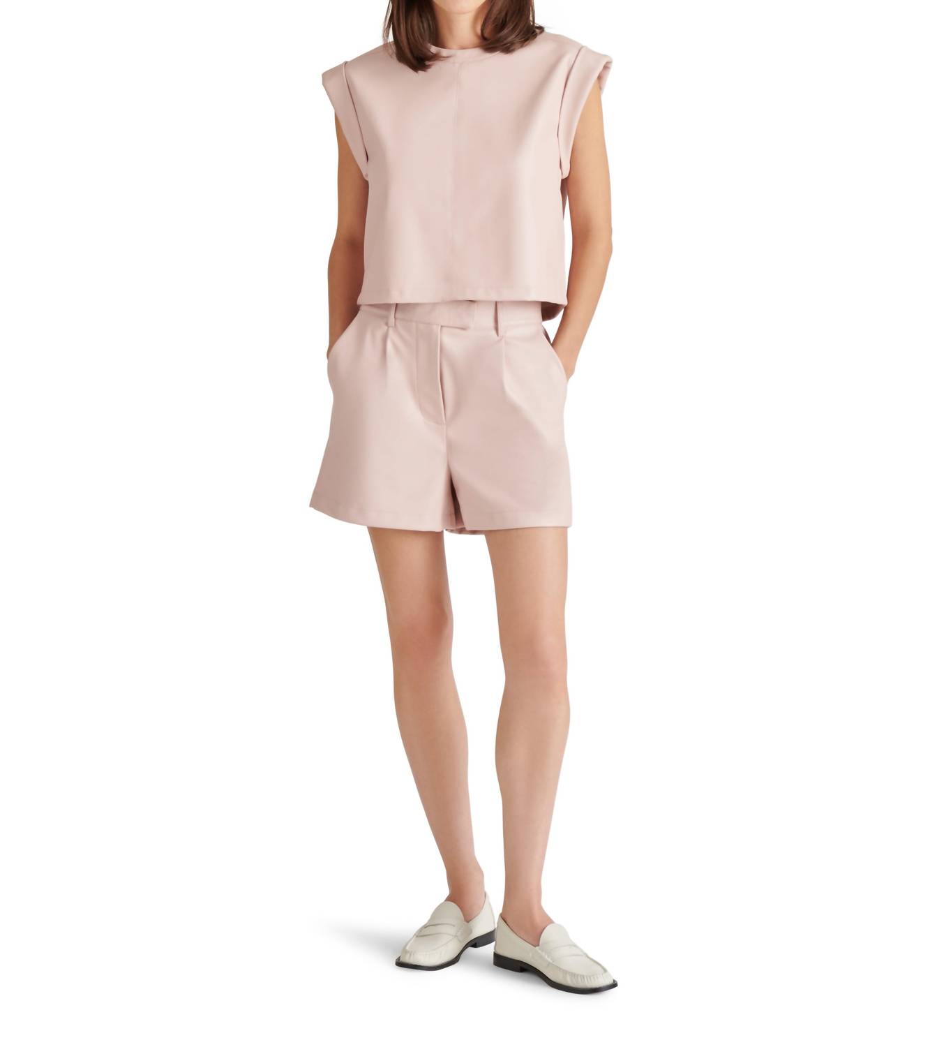 STEVE MADDEN Imelda High Waist Shorts in beige - women's shorts