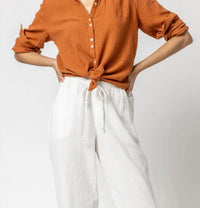 Lilla P - Women's Signature Gauze Button Down Shirt