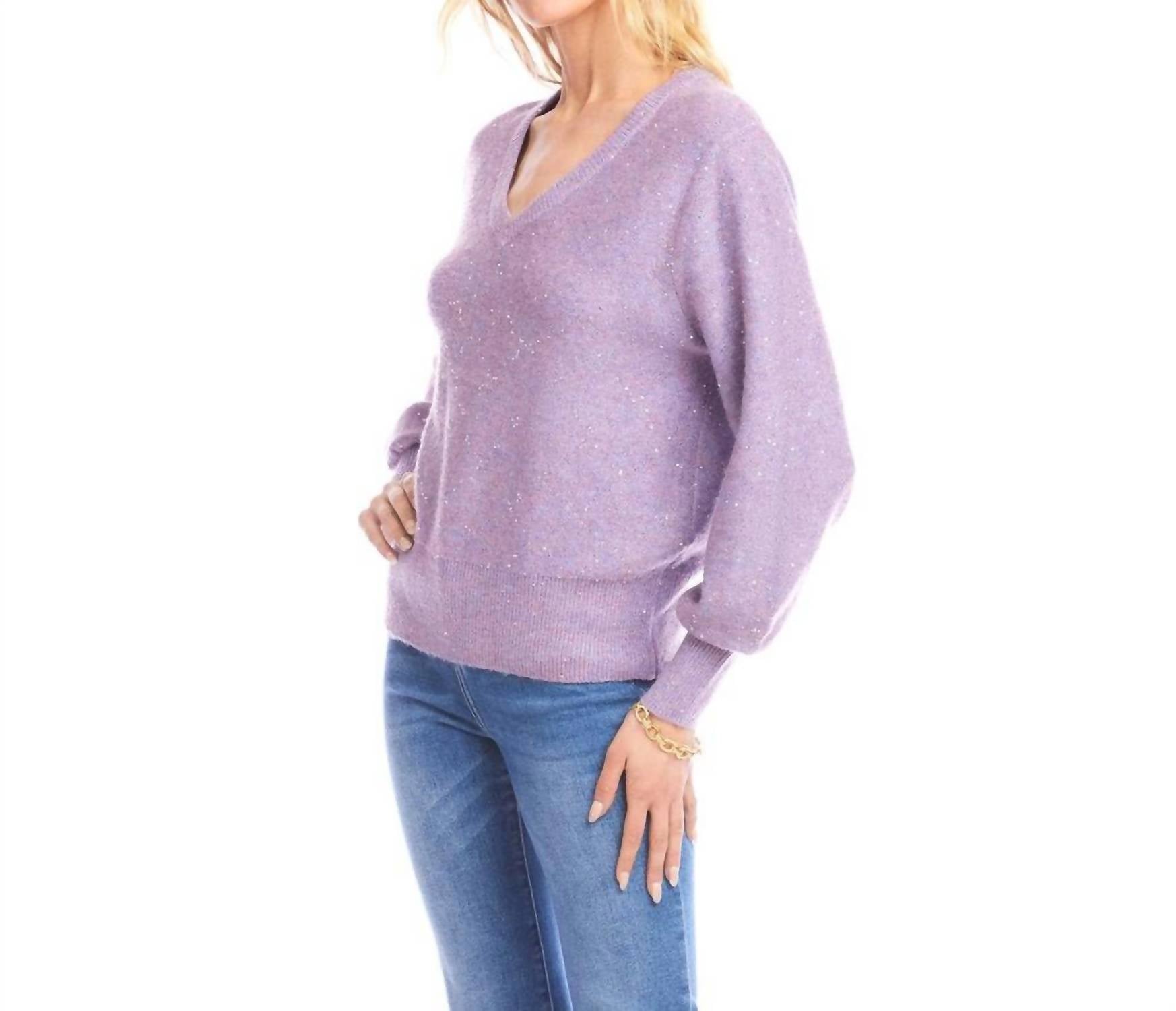 Karen Kane - Sequin V-neck Sweater