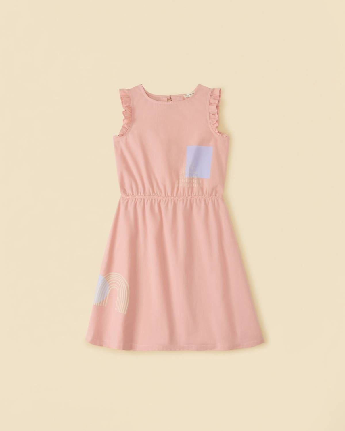 The Sunday Collective - Girl's Organic Open Back Patch Print Dress