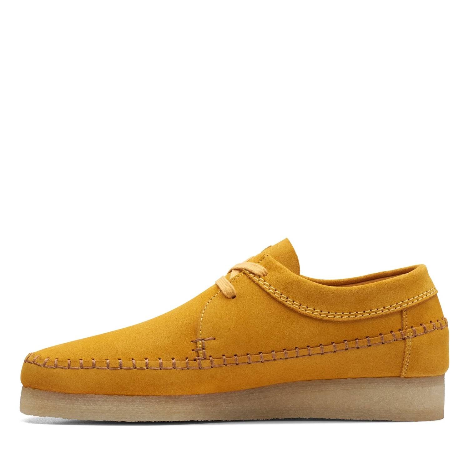 Clarks Men's Weaver Shoes in mustard suede - men's loafer - alternate view