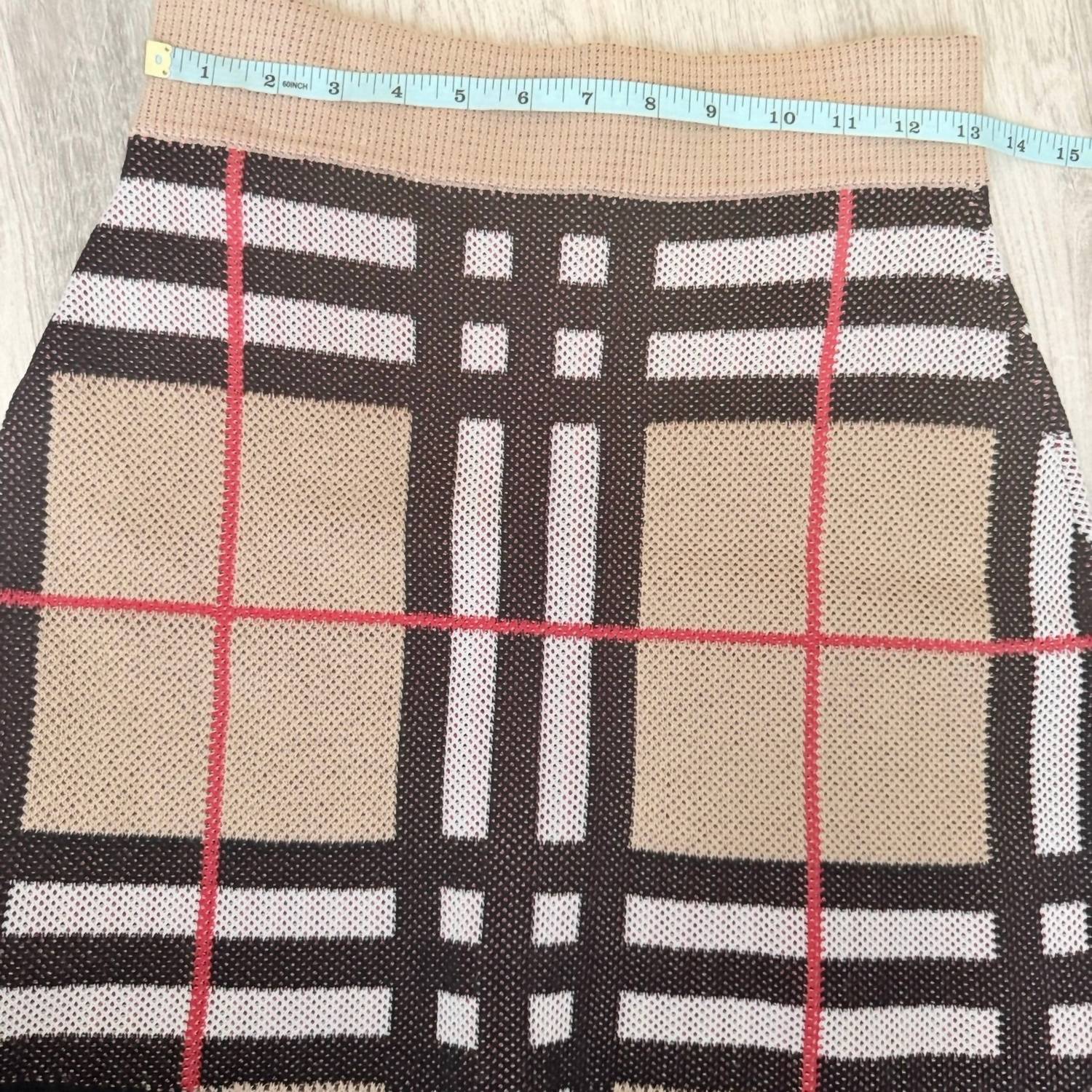 Burberry - Check Knit Mini Skirt