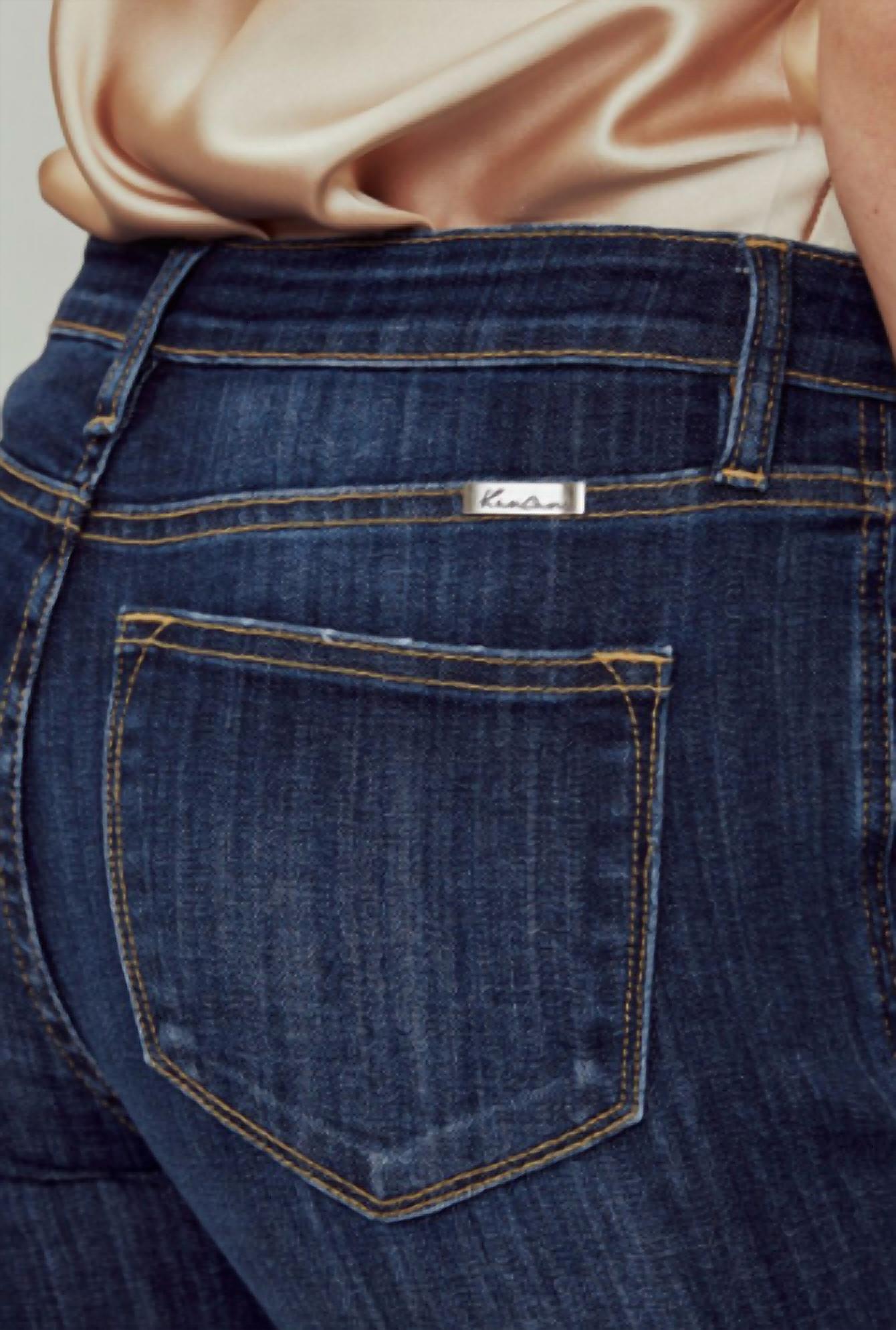 KanCan Mid-rise Flare Jeans in blue - women's jeans - alternate view