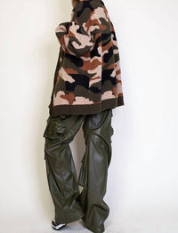 Rehab Lab - Dila Camouflage Pattern Knit Cardigan