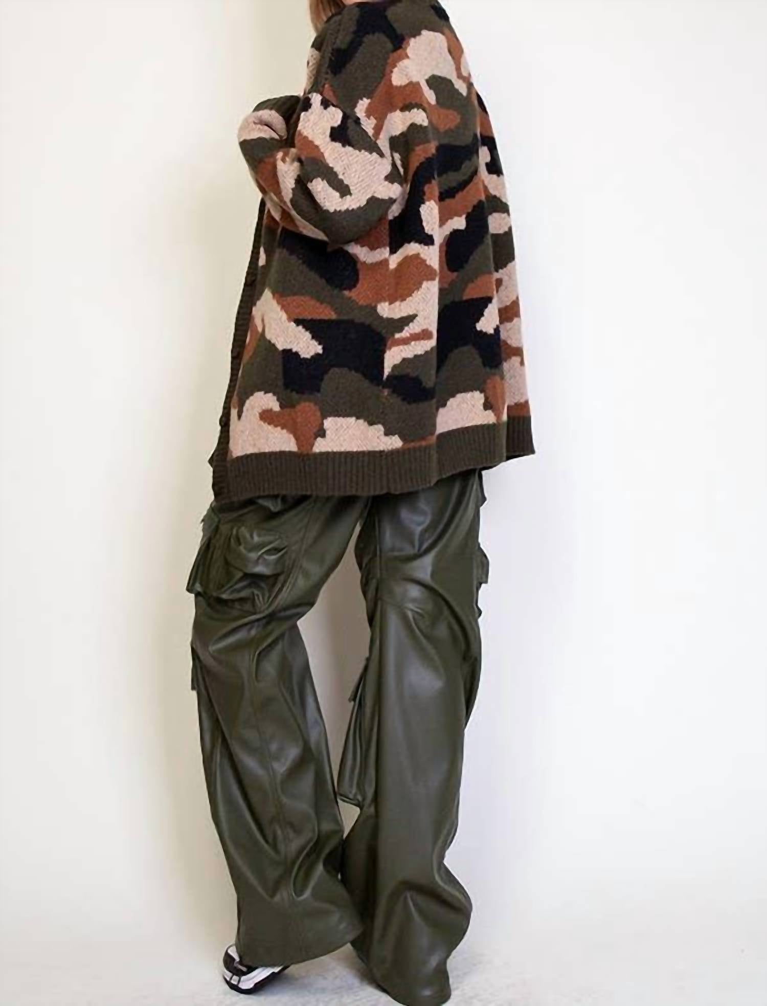 Rehab Lab - Dila Camouflage Pattern Knit Cardigan