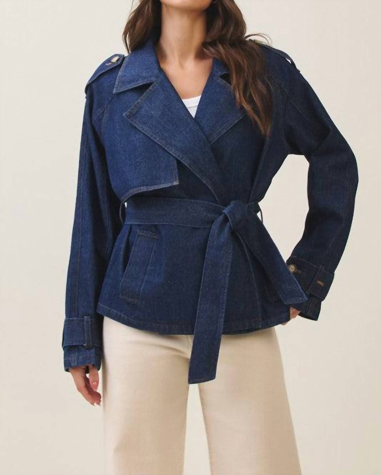 ABLE Jane Trench Coat in blue - women's jacket