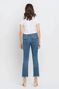 Vervet By Flying Monkey - High Rise Uneven Raw Hem Slim Straight Jean - Plus