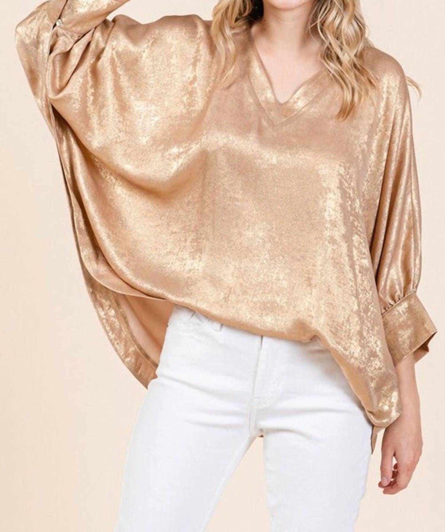 Jodifl - Golden V-neck Top