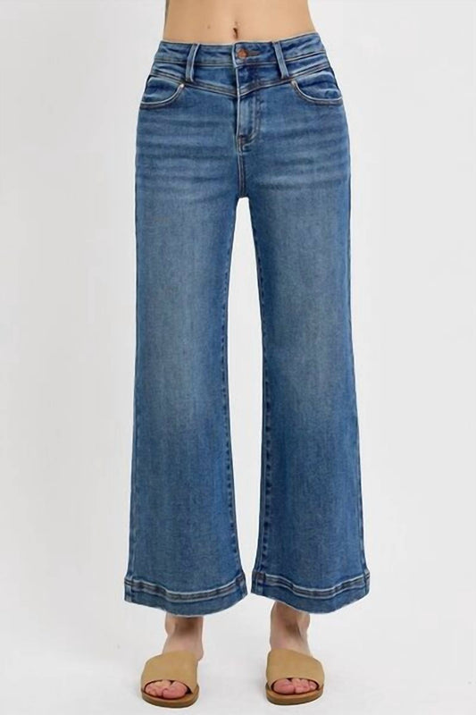 Risen - High Waist Wide Leg Front Yoke Jeans