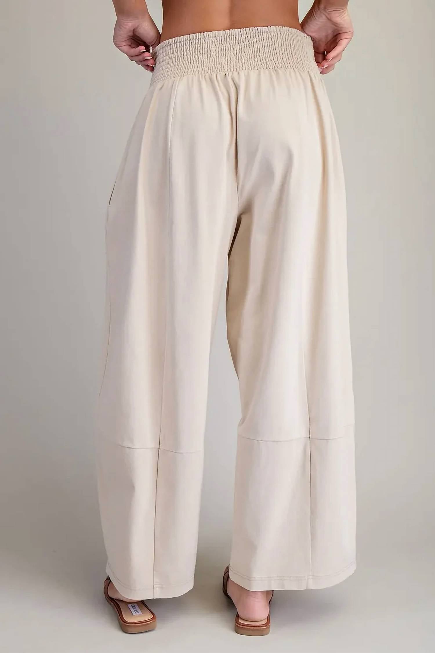 Ee:Some - Bagged Casual Wide Leg Pants