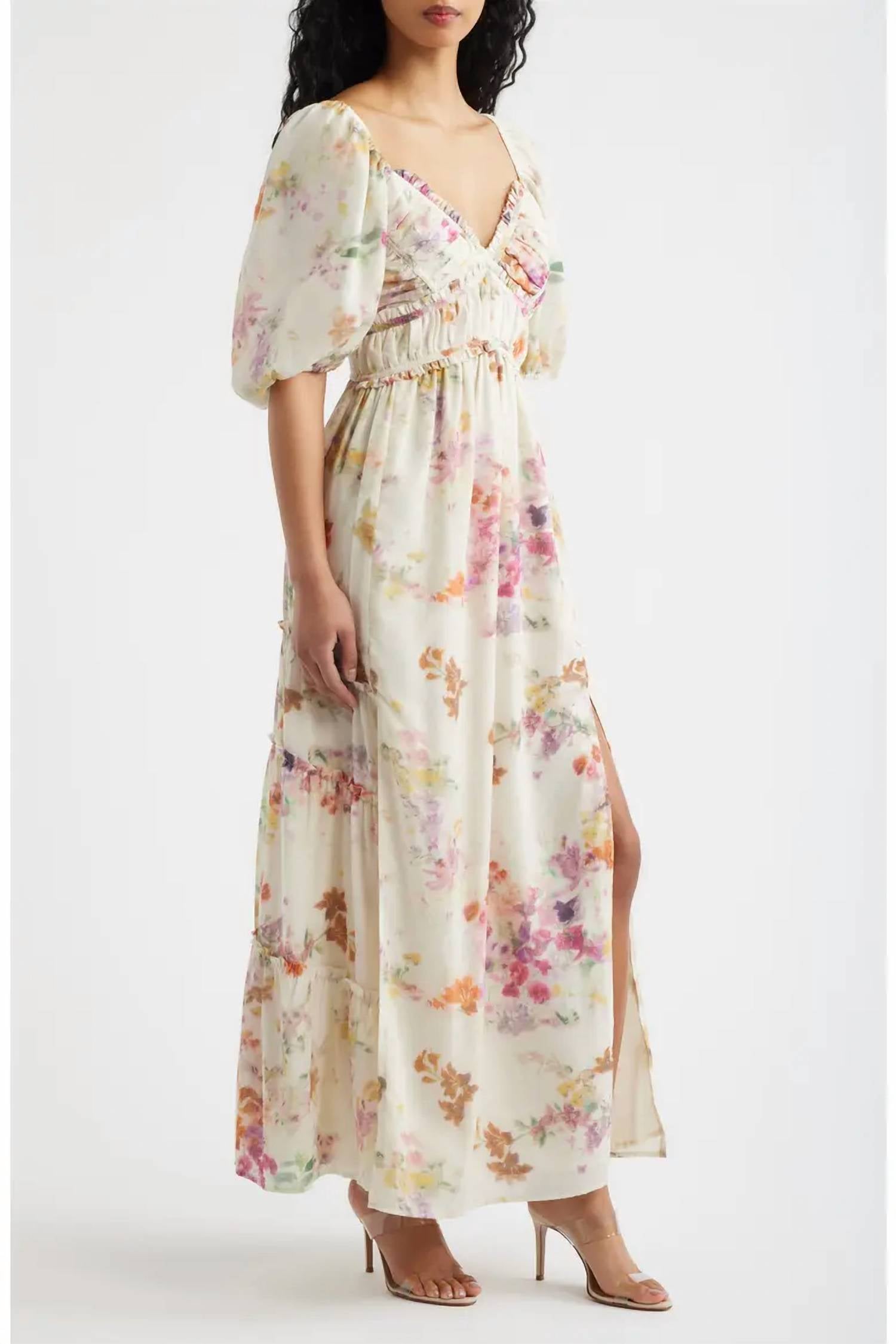 Lulus - Madison Ruched Bodice Maxi Dress